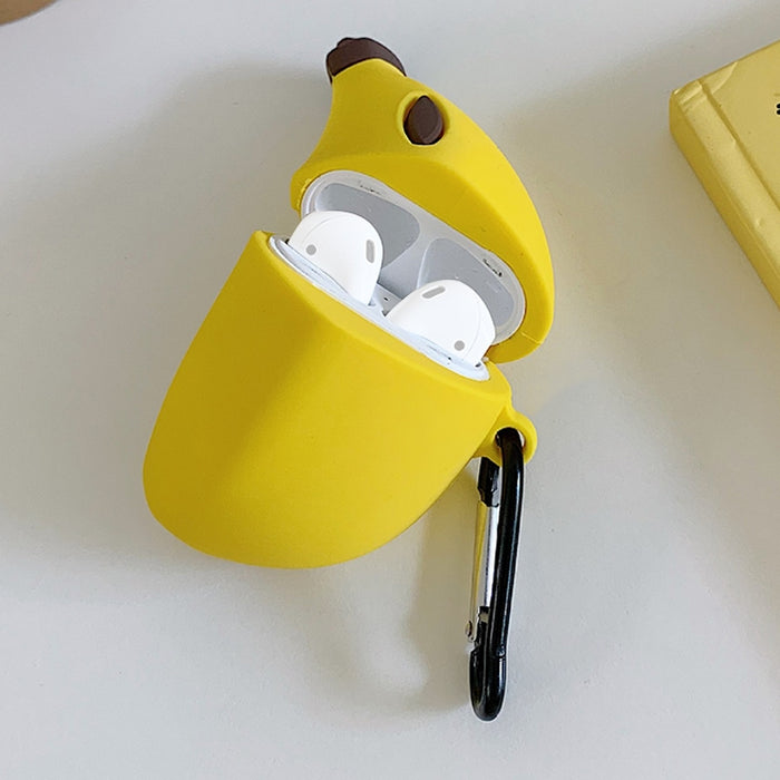 Auriculares inalámbricos Funda protectora de silicona Banana a prueba de golpes para Apple AirPods 1/2