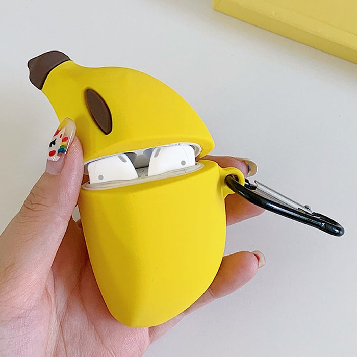 Auriculares inalámbricos Funda protectora de silicona Banana a prueba de golpes para Apple AirPods 1/2