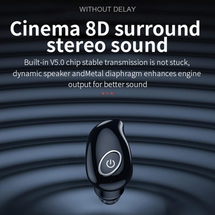 V21 Mini auriculares inalámbricos estéreo Bluetooth V5.0 de un solo oído sin caja de carga