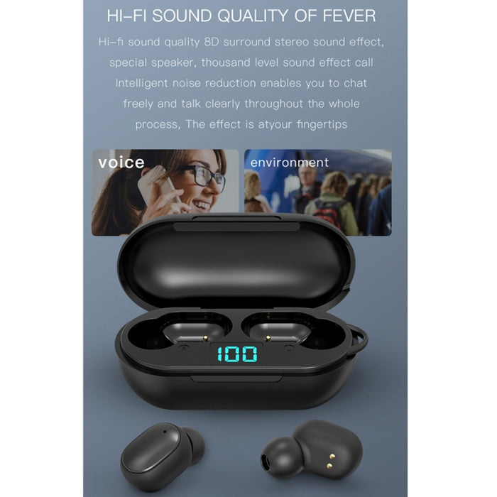 H6 TWS Bluetooth 5.0 Auricular Bluetooth inalámbrico con pantalla digital y caja de carga, soporte para llamadas Siri y HD