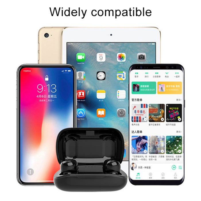 L-21 9D Efectos de sonido Bluetooth 5.0 Auricular Bluetooth inalámbrico táctil con caja de carga, compatible con llamadas HD