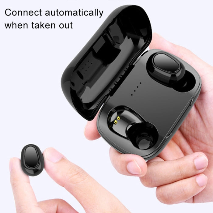L-21 9D Efectos de sonido Bluetooth 5.0 Auricular Bluetooth inalámbrico táctil con caja de carga, compatible con llamadas HD