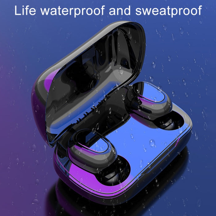 L-21 9D Efectos de sonido Bluetooth 5.0 Auricular Bluetooth inalámbrico táctil con caja de carga, compatible con llamadas HD