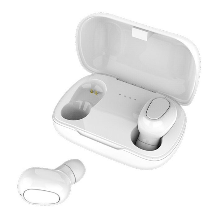 L-21 9D Efectos de sonido Bluetooth 5.0 Auricular Bluetooth inalámbrico táctil con caja de carga, compatible con llamadas HD