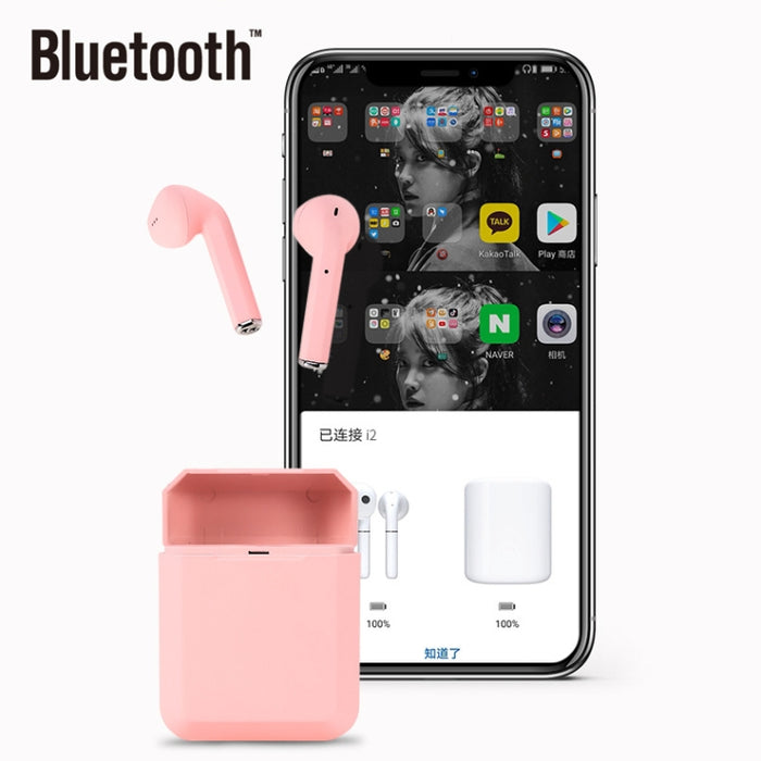 InPods 2 TWS V5.0 Auriculares inalámbricos Bluetooth HiFi con estuche de carga, compatible con emparejamiento automático y control táctil