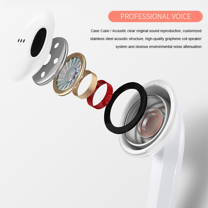 InPods 2 TWS V5.0 Auriculares inalámbricos Bluetooth HiFi con estuche de carga, compatible con emparejamiento automático y control táctil