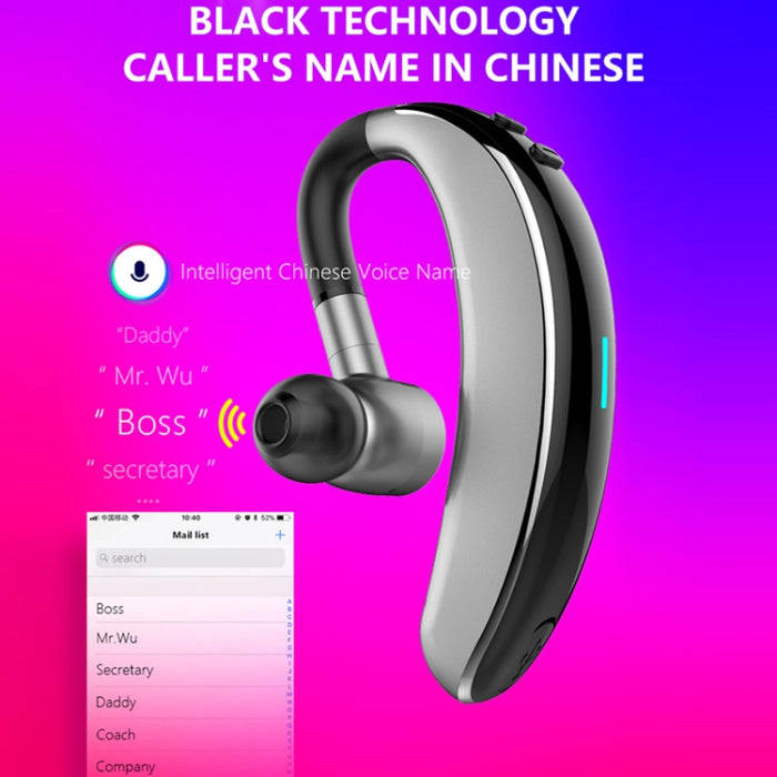 V7 Bluetooth 5.0 Estilo empresarial Auricular inalámbrico estéreo deportivo Bluetooth, soporte para informar el nombre de la persona que llama