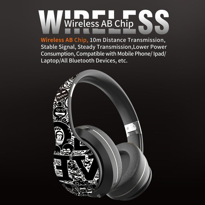 Auriculares inalámbricos Bluetooth V5.0 con patrón de graffiti B1
