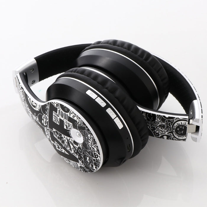 Auriculares inalámbricos Bluetooth V5.0 con patrón de graffiti B1