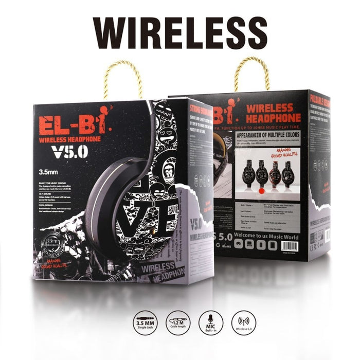 Auriculares inalámbricos Bluetooth V5.0 con patrón de graffiti B1