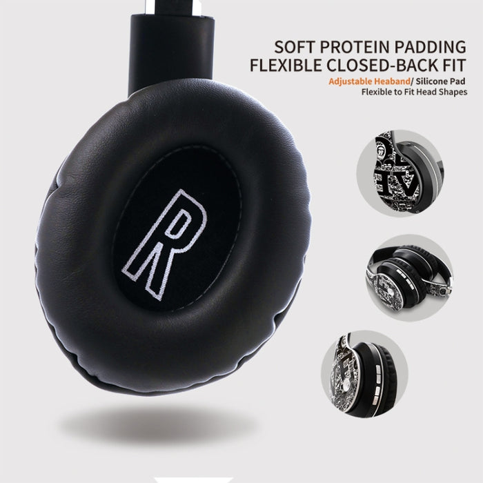 Auriculares inalámbricos Bluetooth V5.0 con patrón de graffiti B1