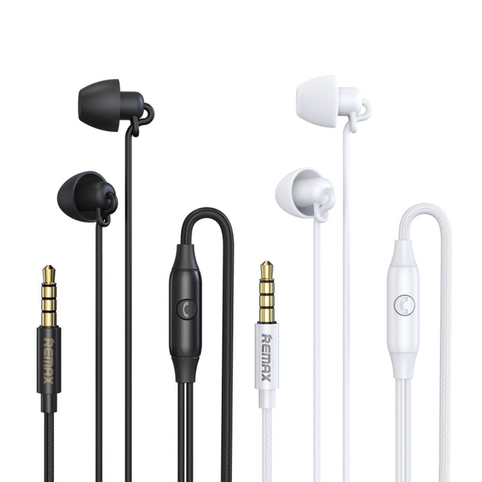 REMAX RM-208 Auricular intrauditivo estéreo para dormir con control por cable + MIC, soporte manos libres