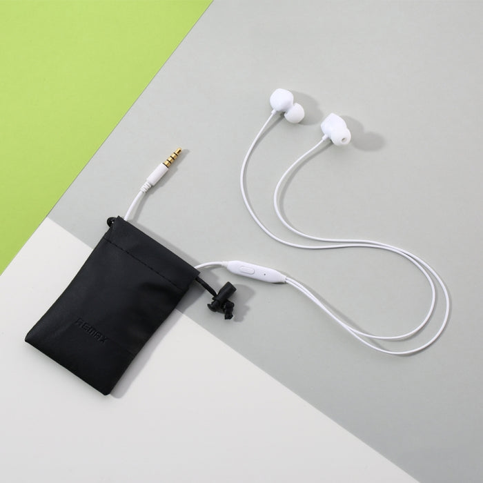 REMAX RM-550 Auricular intrauditivo estéreo con clavija dorada de 3,5 mm para música con control por cable + micrófono, compatible con manos libres