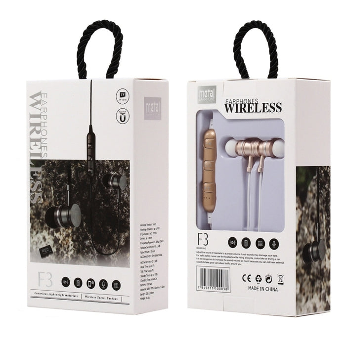 F3 Bluetooth 4.2 Auriculares Bluetooth con diseño de cuello colgante, compatible con reproducción de música, conmutación, control de volumen y respuesta