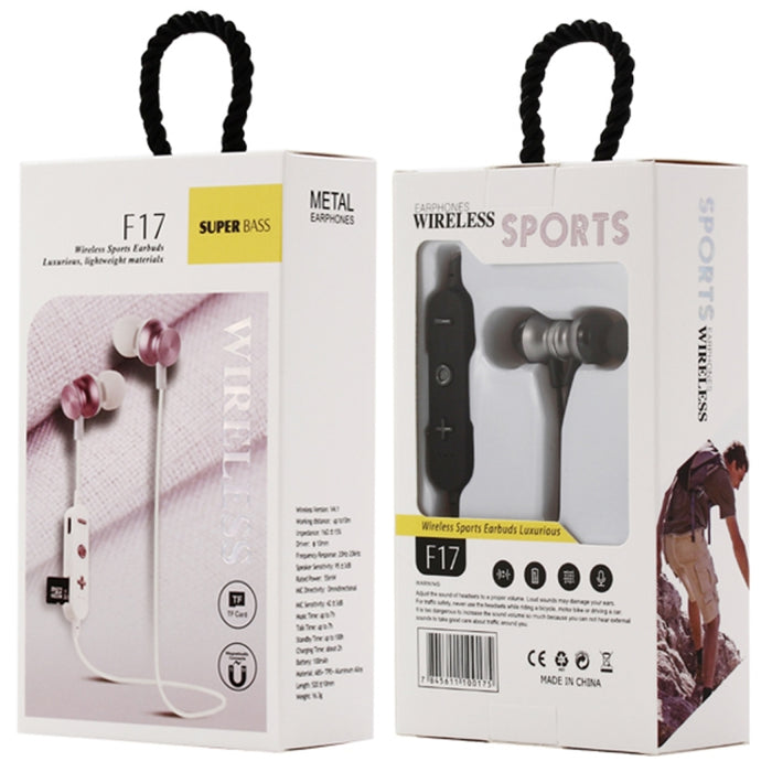 F17 Bluetooth 4.2 Auriculares Bluetooth con diseño de cuello colgante, compatible con reproducción de música, conmutación, control de volumen y respuesta