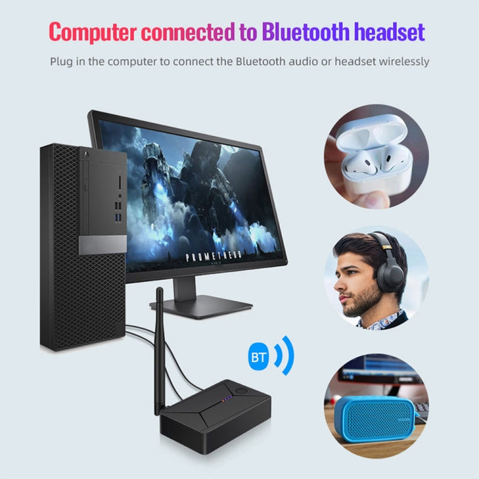 TX13 3 en 1 Transmisor de audio coaxial óptico digital portátil Bluetooth 5.0 con conector de 3,5 mm para altavoz / auriculares Bluetooth
