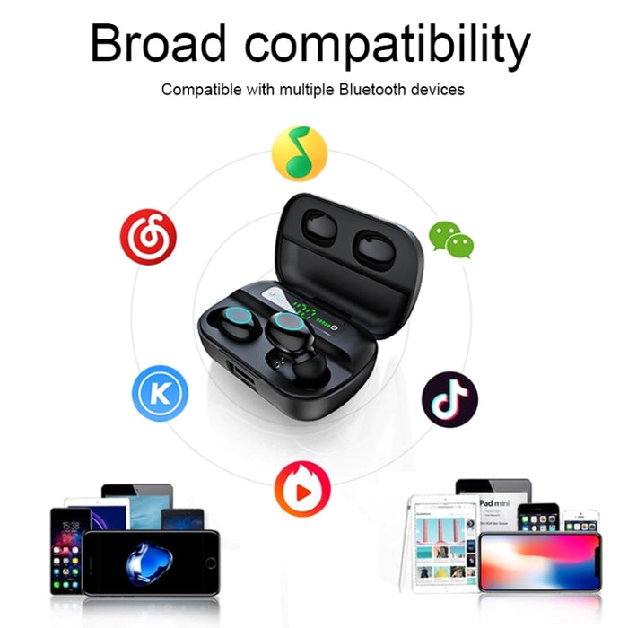 Auricular Bluetooth táctil S11 TWS con caja de carga magnética, compatible con pantalla de alimentación LED de tres pantallas