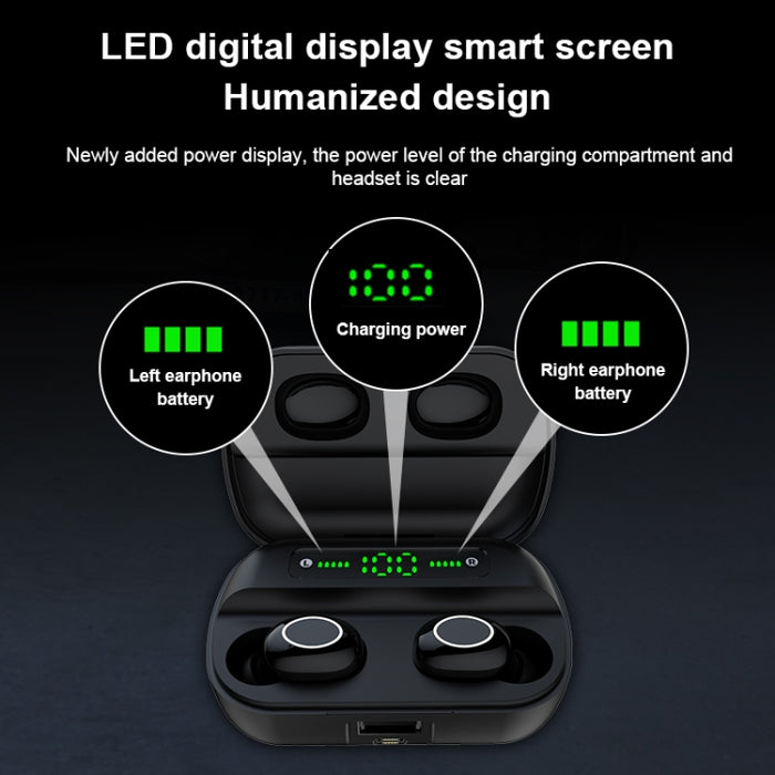 Auricular Bluetooth táctil S11 TWS con caja de carga magnética, compatible con pantalla de alimentación LED de tres pantallas