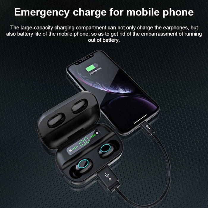Auricular Bluetooth táctil S11 TWS con caja de carga magnética, compatible con pantalla de alimentación LED de tres pantallas