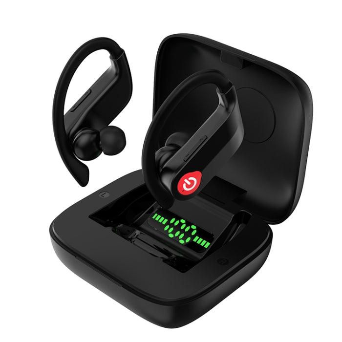 Auricular Bluetooth deportivo inalámbrico Q83 con caja de carga, compatible con pantalla LED de tres pantallas y banco de energía