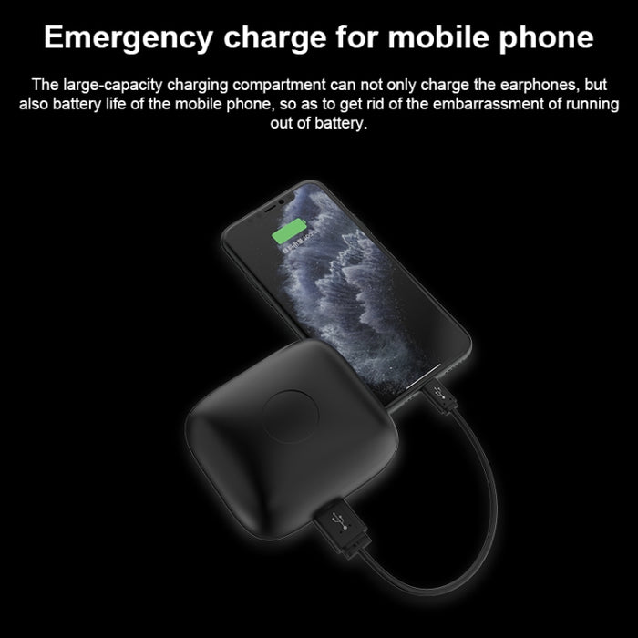 Auricular Bluetooth deportivo inalámbrico Q83 con caja de carga, compatible con pantalla LED de tres pantallas y banco de energía