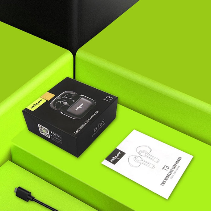 ZEALOT T3 Bluetooth 5,0 TWS auricular inalámbrico Bluetooth con caja de carga, soporte táctil, llamada y pantalla de encendido