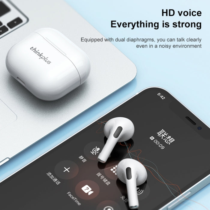 Original Lenovo LivePods LP40 TWS IPX4 Auricular Bluetooth resistente al agua con caja de carga, soporte táctil y llamada HD y conmutación Siri y maestro-esclavo