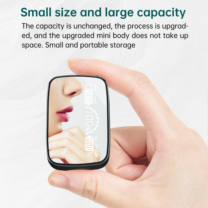 M9 Bluetooth 5.1 TWS Espejo Pantalla digital Auricular Bluetooth inalámbrico con caja de carga Linterna, soporte táctil, Siri y pantalla de batería