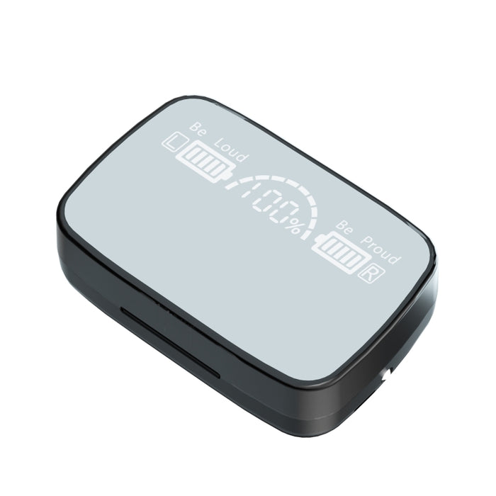 M9 Bluetooth 5.1 TWS Espejo Pantalla digital Auricular Bluetooth inalámbrico con caja de carga Linterna, soporte táctil, Siri y pantalla de batería