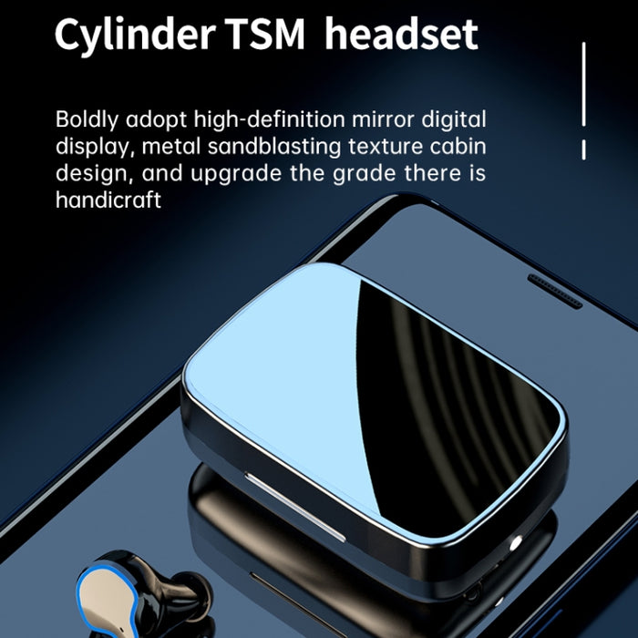 M9 Bluetooth 5.1 TWS Espejo Pantalla digital Auricular Bluetooth inalámbrico con caja de carga Linterna, soporte táctil, Siri y pantalla de batería
