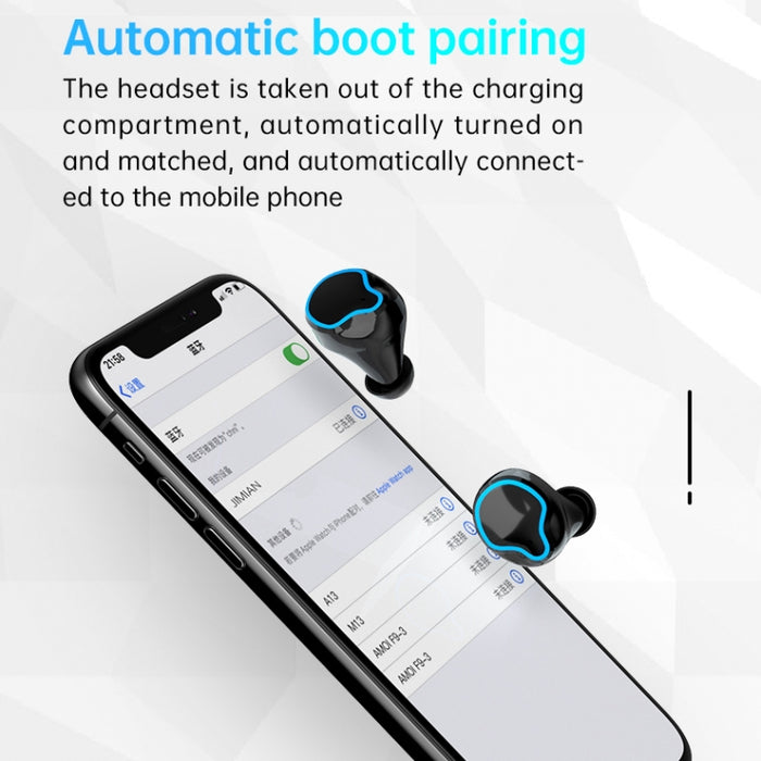 M9 Bluetooth 5.1 TWS Espejo Pantalla digital Auricular Bluetooth inalámbrico con caja de carga Linterna, soporte táctil, Siri y pantalla de batería
