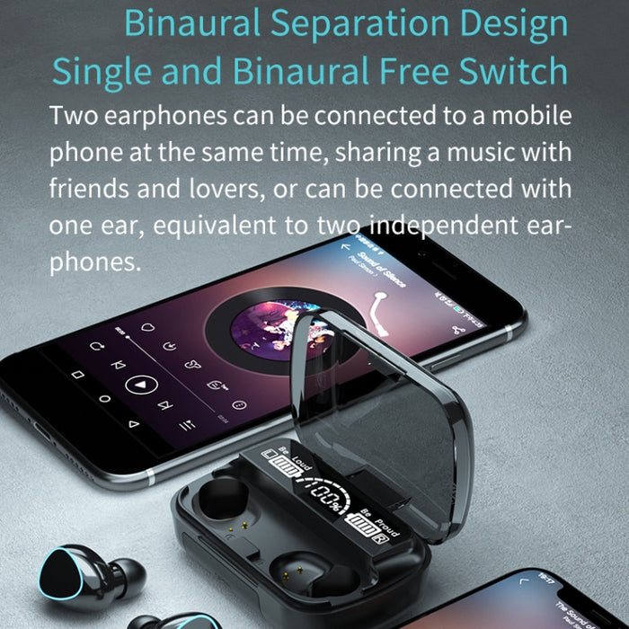 Auricular inalámbrico Bluetooth M10 Bluetooth 5,1 TWS con pantalla Digital y caja de carga, compatible con pantalla táctil, Siri y batería
