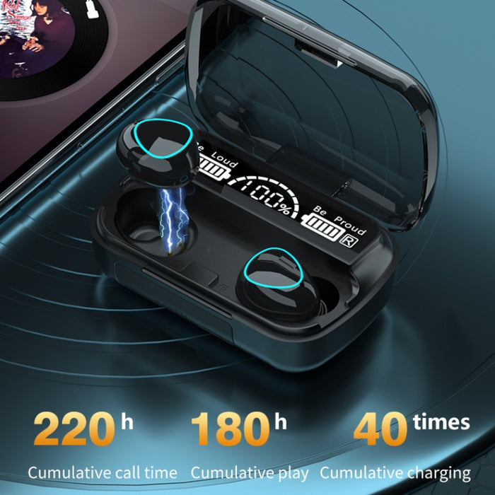 Auricular inalámbrico Bluetooth M10 Bluetooth 5,1 TWS con pantalla Digital y caja de carga, compatible con pantalla táctil, Siri y batería