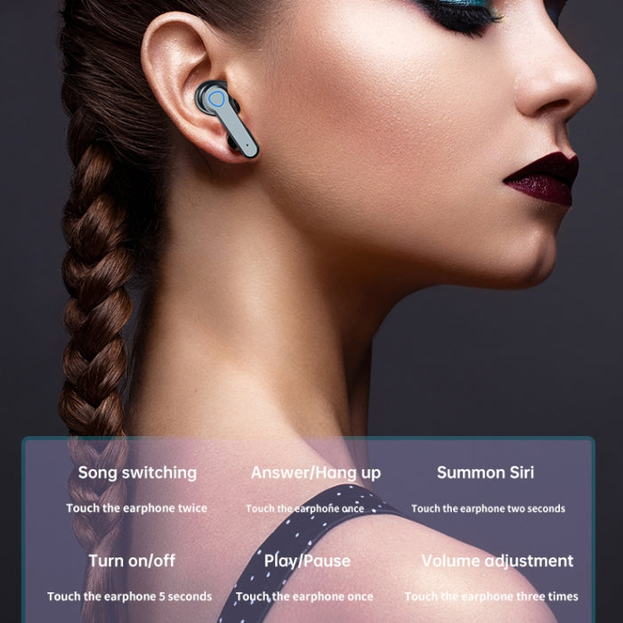 Auricular Bluetooth inalámbrico M19 Bluetooth 5,1 TWS con pantalla Digital y caja de carga, compatible con pantalla táctil, Siri y batería