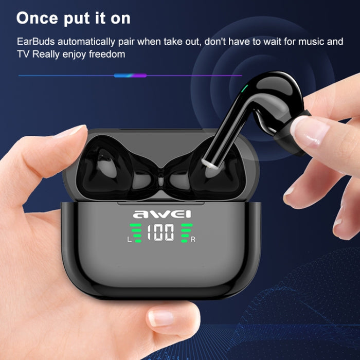 Wei T29P Bluetooth V5.0 pantalla Digital LED Ture inalámbrico deportes IPX4 impermeable TWS auriculares con estuche de carga