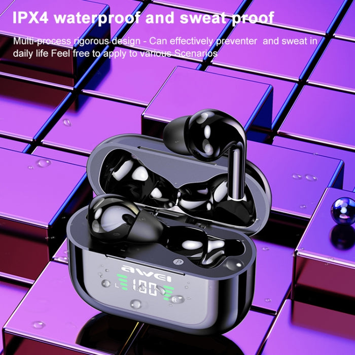 Wei T29P Bluetooth V5.0 pantalla Digital LED Ture inalámbrico deportes IPX4 impermeable TWS auriculares con estuche de carga