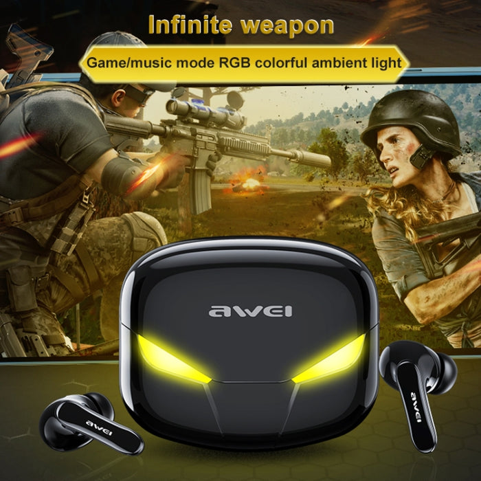 Wei T35 Bluetooth V5.0 Ture inalámbrico juego de deportes modo dual IPX5 impermeable TWS auriculares con estuche de carga
