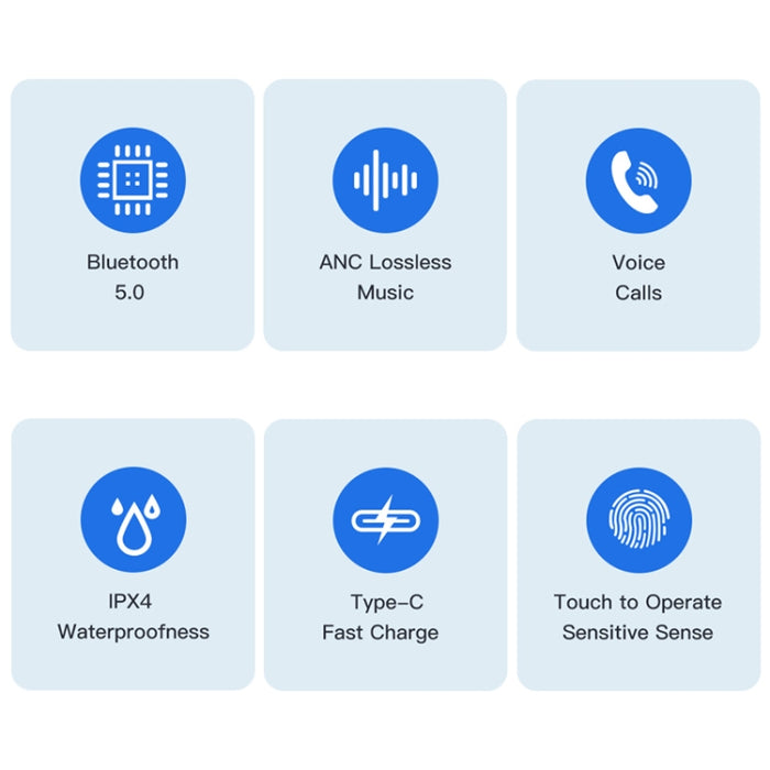 Wei TA1 Bluetooth V5.0 Ture inalámbrico deportes ANC cancelación de ruido IPX4 impermeable TWS auriculares con estuche de carga