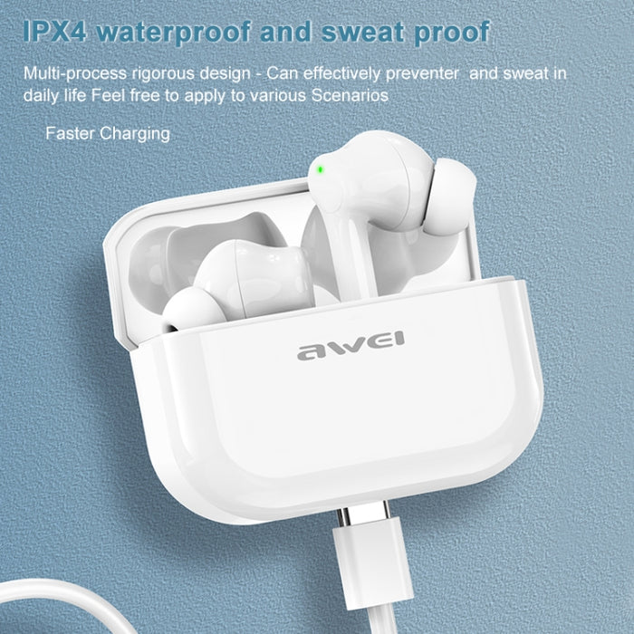 Wei TA1 Bluetooth V5.0 Ture inalámbrico deportes ANC cancelación de ruido IPX4 impermeable TWS auriculares con estuche de carga