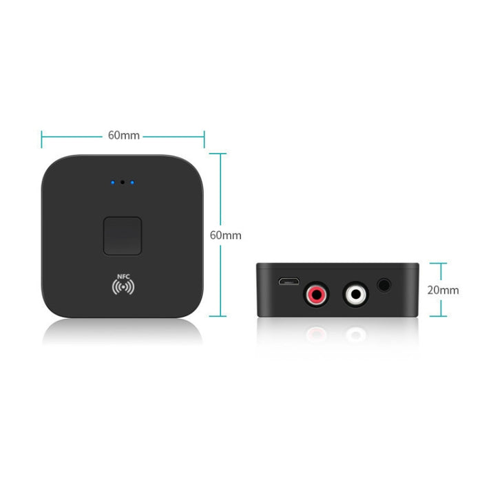 B11 Receptor Bluetooth 5.0 AUX NFC a 2 x Adaptador de audio RCA