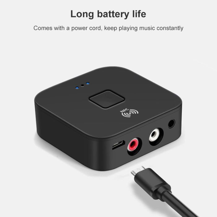 B11 Receptor Bluetooth 5.0 AUX NFC a 2 x Adaptador de audio RCA