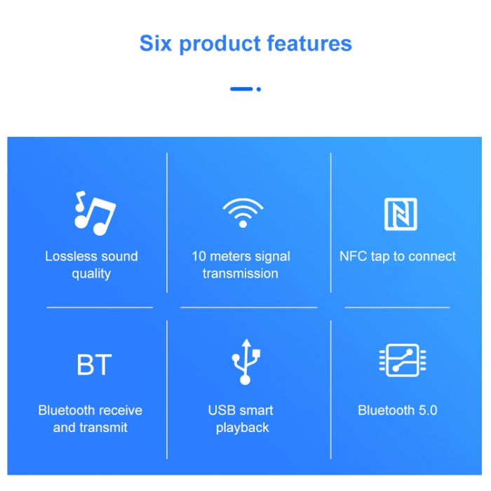 NFC BT19 Bluetooth 5.0 Receptor Transmisor Auriculares Reproductor de audio para automóvil