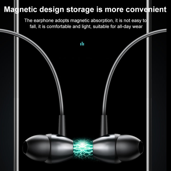 M61 Bluetooth 5.1 Business Sport Auricular Bluetooth Estéreo De Metal Magnético Montado En El Cuello