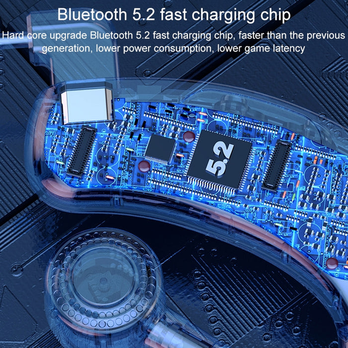V12 Bluetooth 5,2 estilo de oreja colgante de negocios pantalla Digital LED inteligente auricular Bluetooth inalámbrico con caja de carga