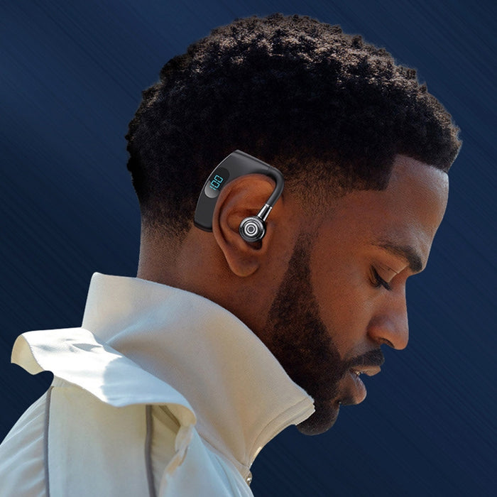 V12 Bluetooth 5,2 estilo de oreja colgante de negocios pantalla Digital LED inteligente auricular Bluetooth inalámbrico con caja de carga