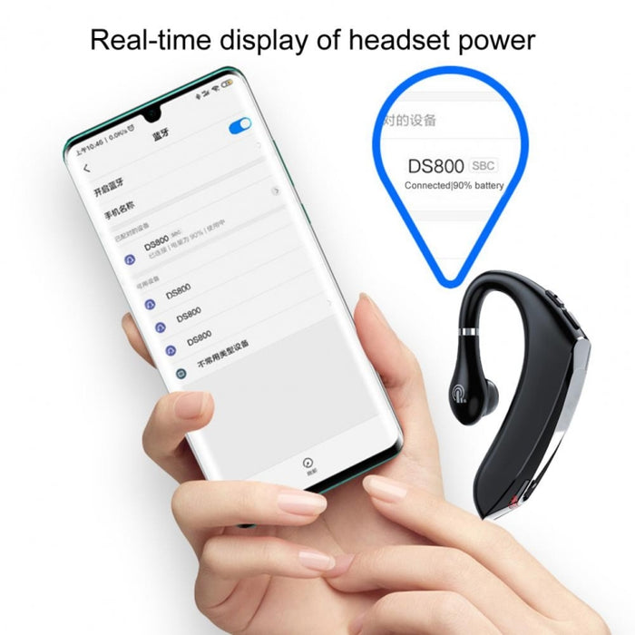 DS800 Bluetooth 5.0 Auricular Bluetooth inalámbrico deportivo de negocios con estilo de oreja colgante universal, versión clásica