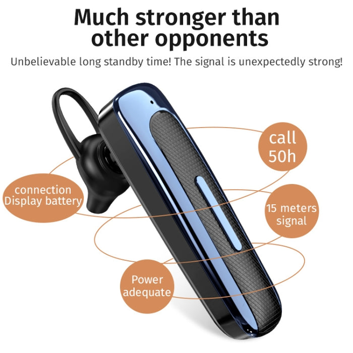 Auricular Bluetooth unilateral con reducción de ruido inteligente E1
