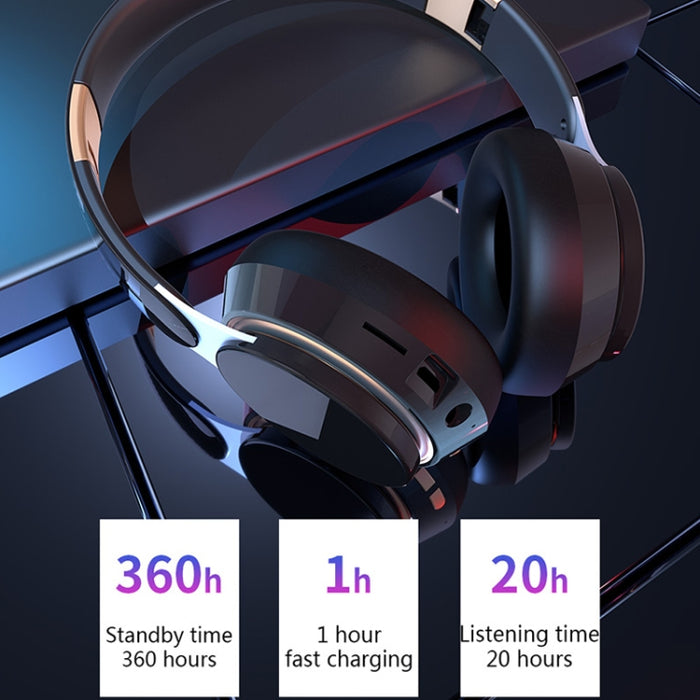 07S Auriculares inalámbricos Bluetooth V5.0 plegables para juegos de ordenador deportivos con micrófono