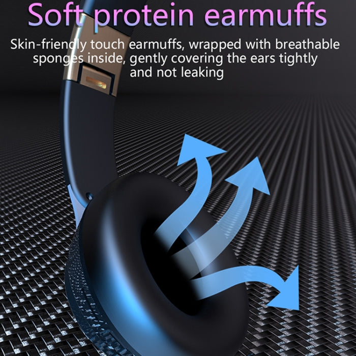 07S Auriculares inalámbricos Bluetooth V5.0 plegables para juegos de ordenador deportivos con micrófono