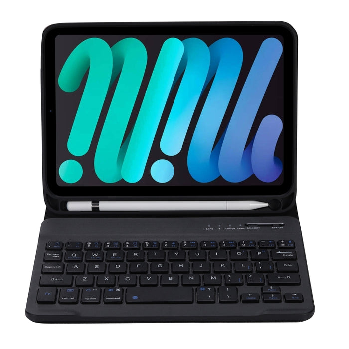 C06B Funda ultrafina para tableta con teclado Bluetooth de colores caramelo para iPad mini 6, con soporte y ranura para bolígrafo